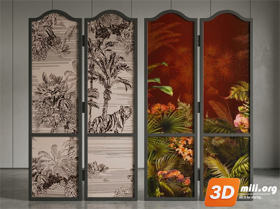 Folding screen Skp Files 